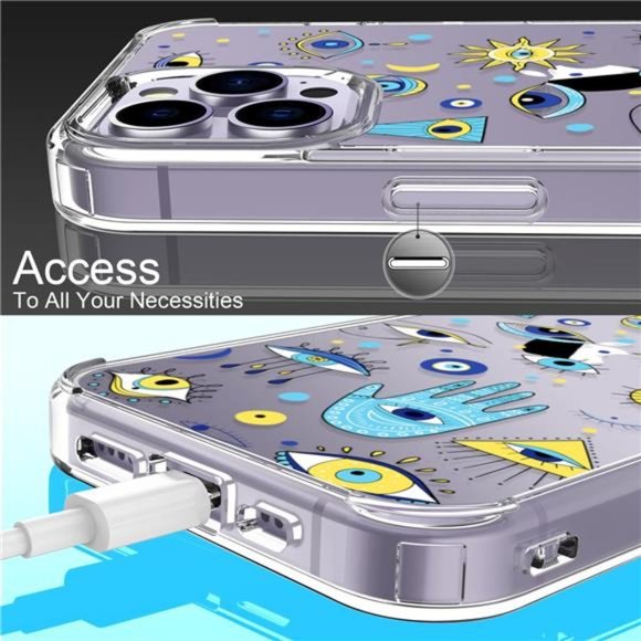 For iPhone 14 Pro Max 6.7" Case with Screen Protector, Turkish Eye Cute Design - Picture 6 of 6